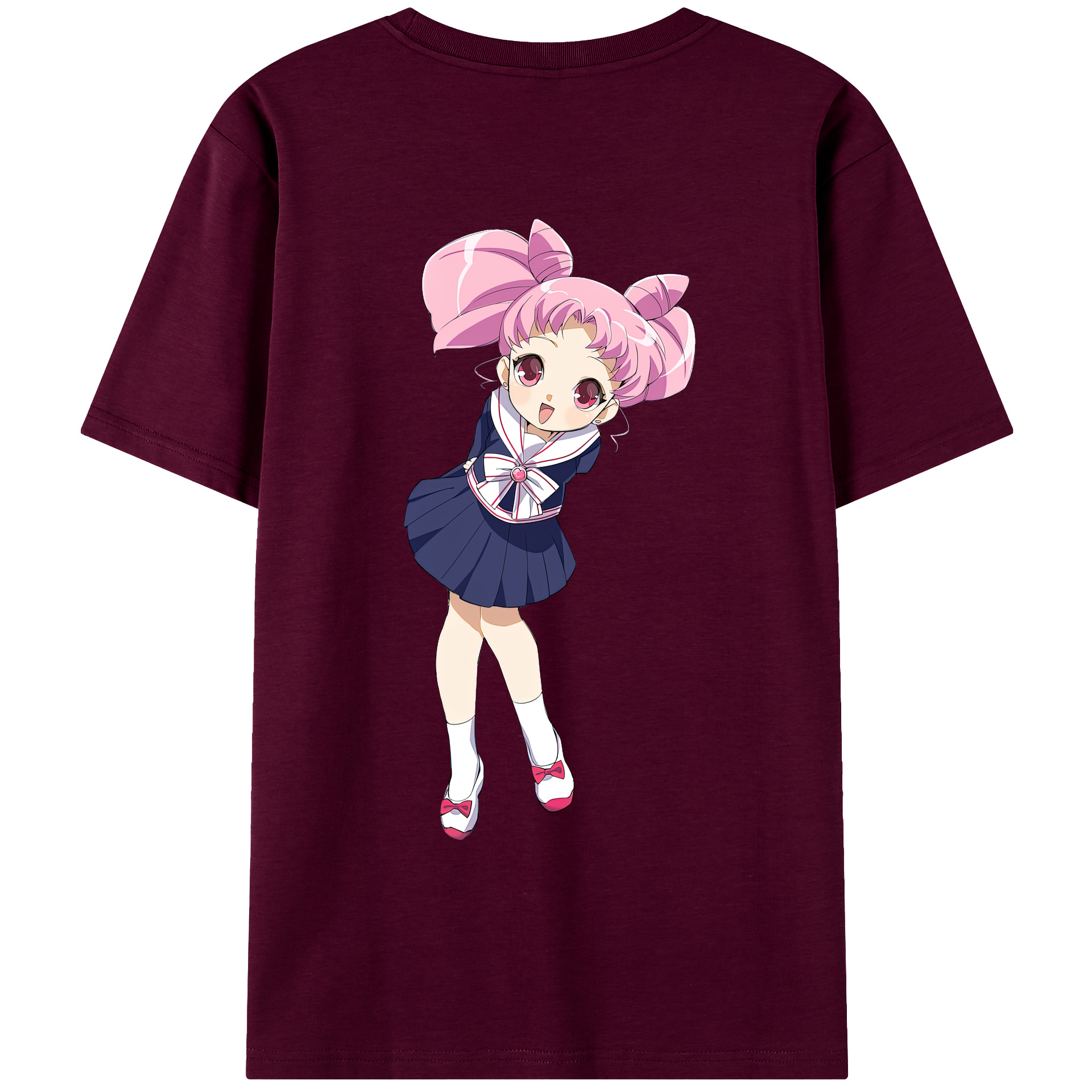 （画像用） 美少女戦士セーラームーン ちびうさ Sailor Moon Chibiusa Tsukino Usagi Small Lady Serenity レディース半袖Tシャツ(バックプリント)